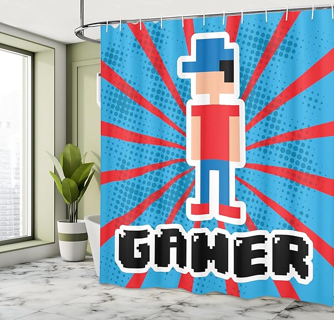 Gamer Geek Shower Curtain